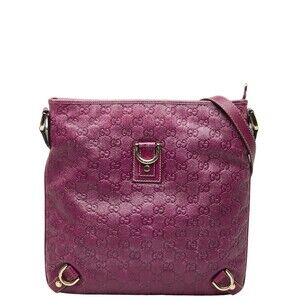 Gucci Guccissima Ay Crossbody Shoulder Bag Purple Leather